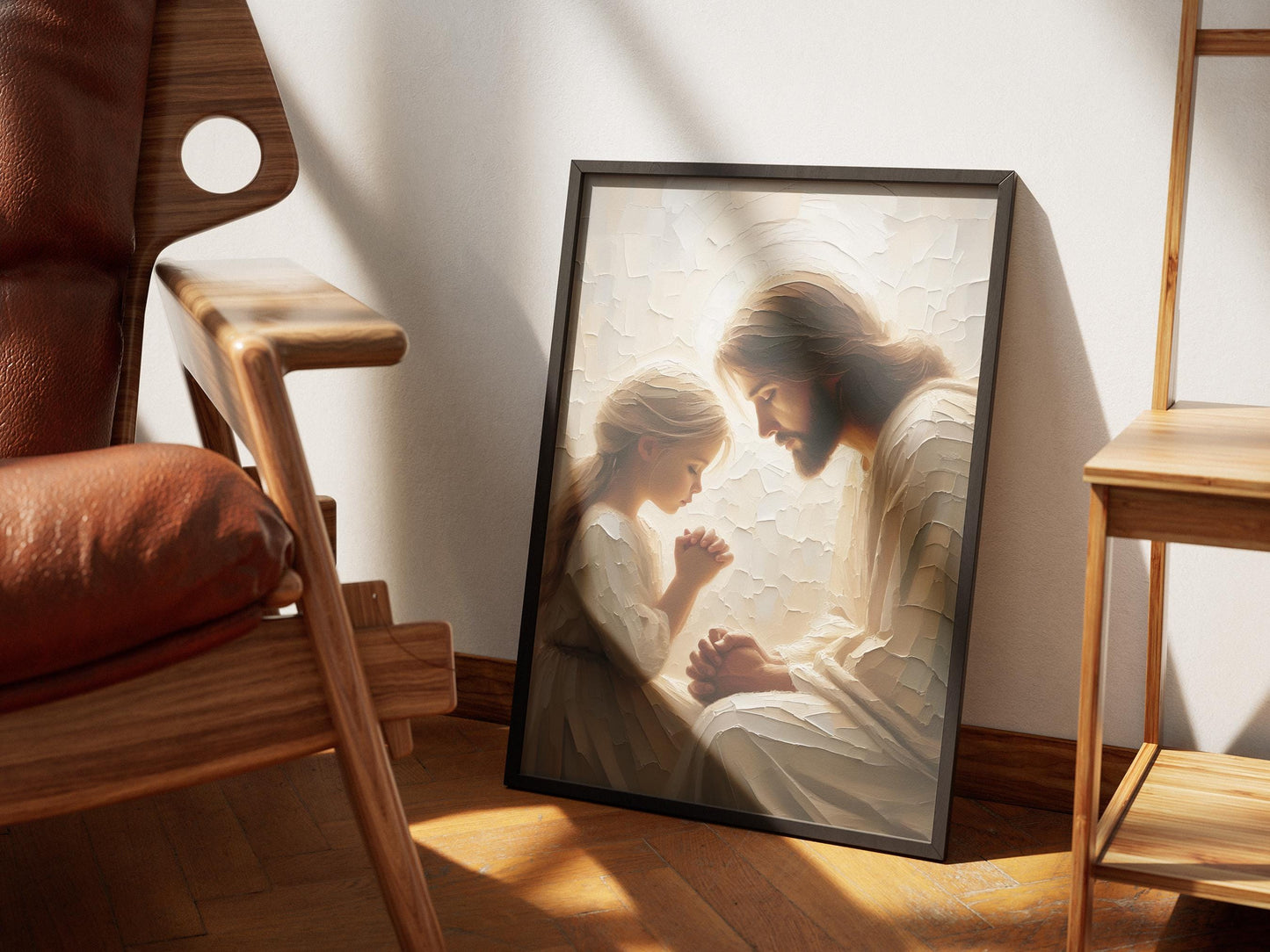 Her Little Prayer | Jesus and a Little Girl Praying | Digital Download
