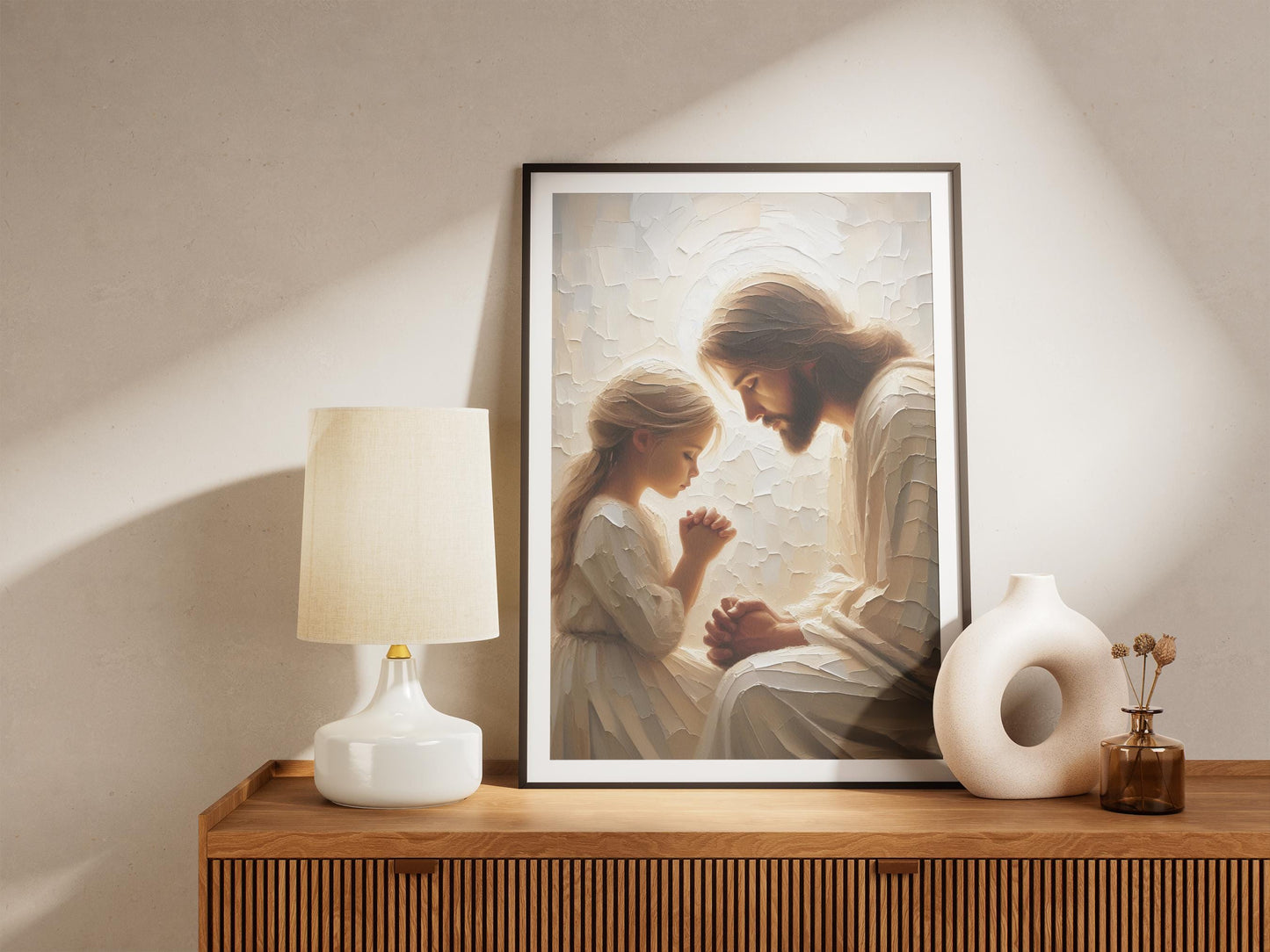 Her Little Prayer | Jesus and a Little Girl Praying | Digital Download